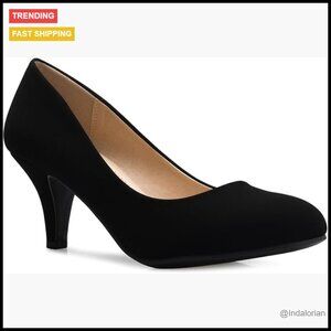 Denim Kitten Heel Pumps with Arch Support for Weddings